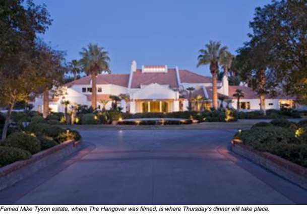 Attendees get dinner at Mike Tyson's fromer mansion.