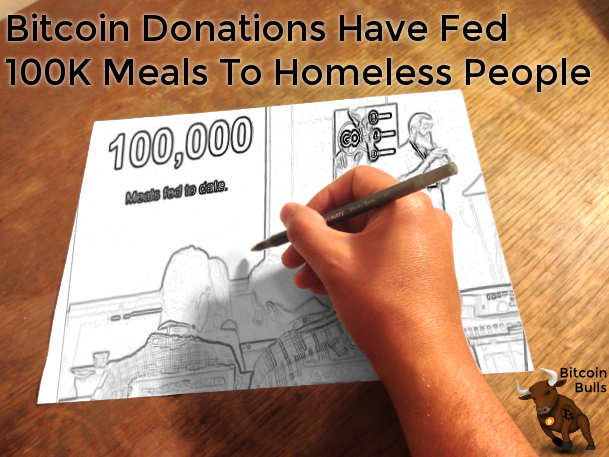 Bitcoin donations have fed 100k meals to homelss people