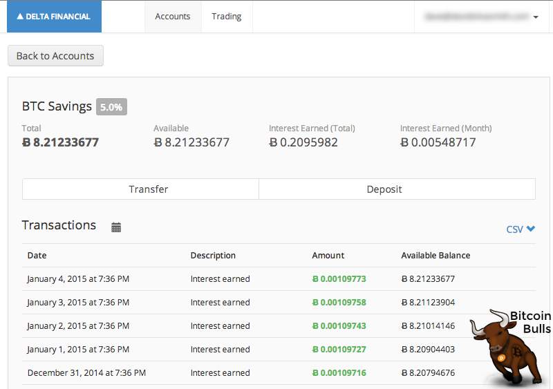 Delta Financial account history