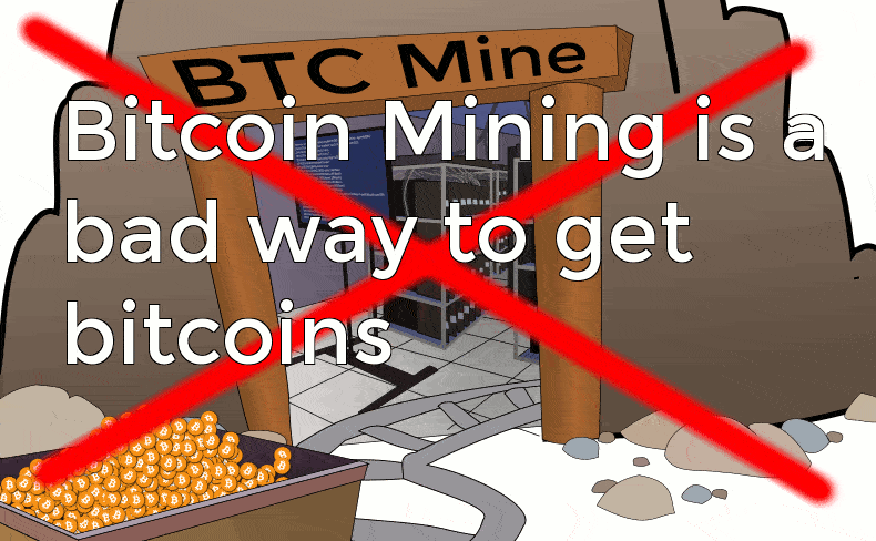 Bitcoin mining is a bad way to get bitcoins